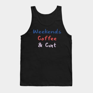 weekends coffee cats Tank Top